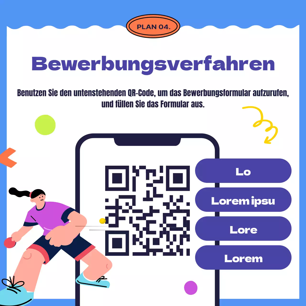 Das blau-gelbe pummelige Sportzentrum sucht Mitglieder.