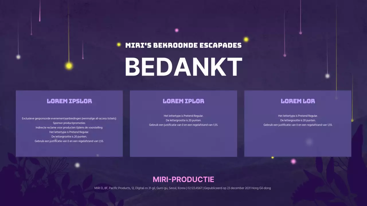 Creatief muzikaal voorstel met paarse achtergrond en ster versieringen