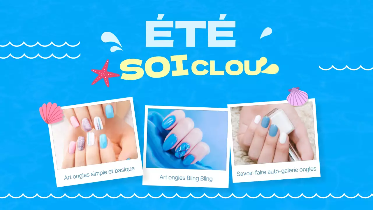 Les secrets du nail art bleu d'été révélés