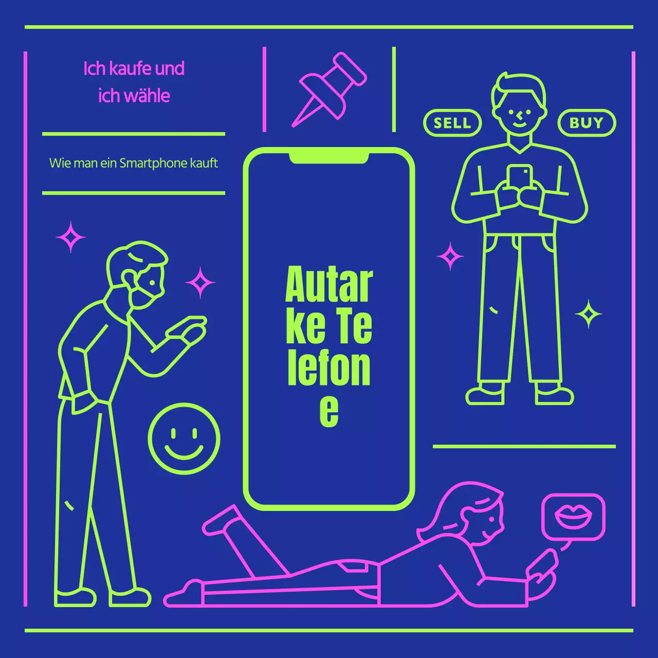 Über die Marine und Chartreuse autarke Handys