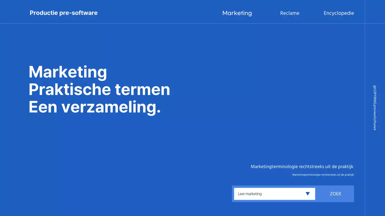 Basisbegrippen voor blauw-witte marketingpraktijken promoten