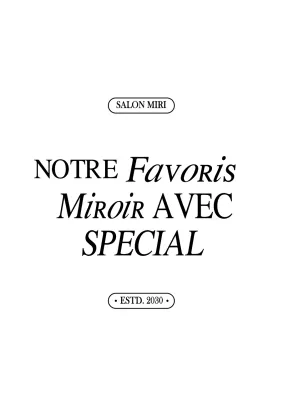 Une combinaison de polices modernes, en noir et blanc, pour les marchandises et les promotions des salons de beauté.