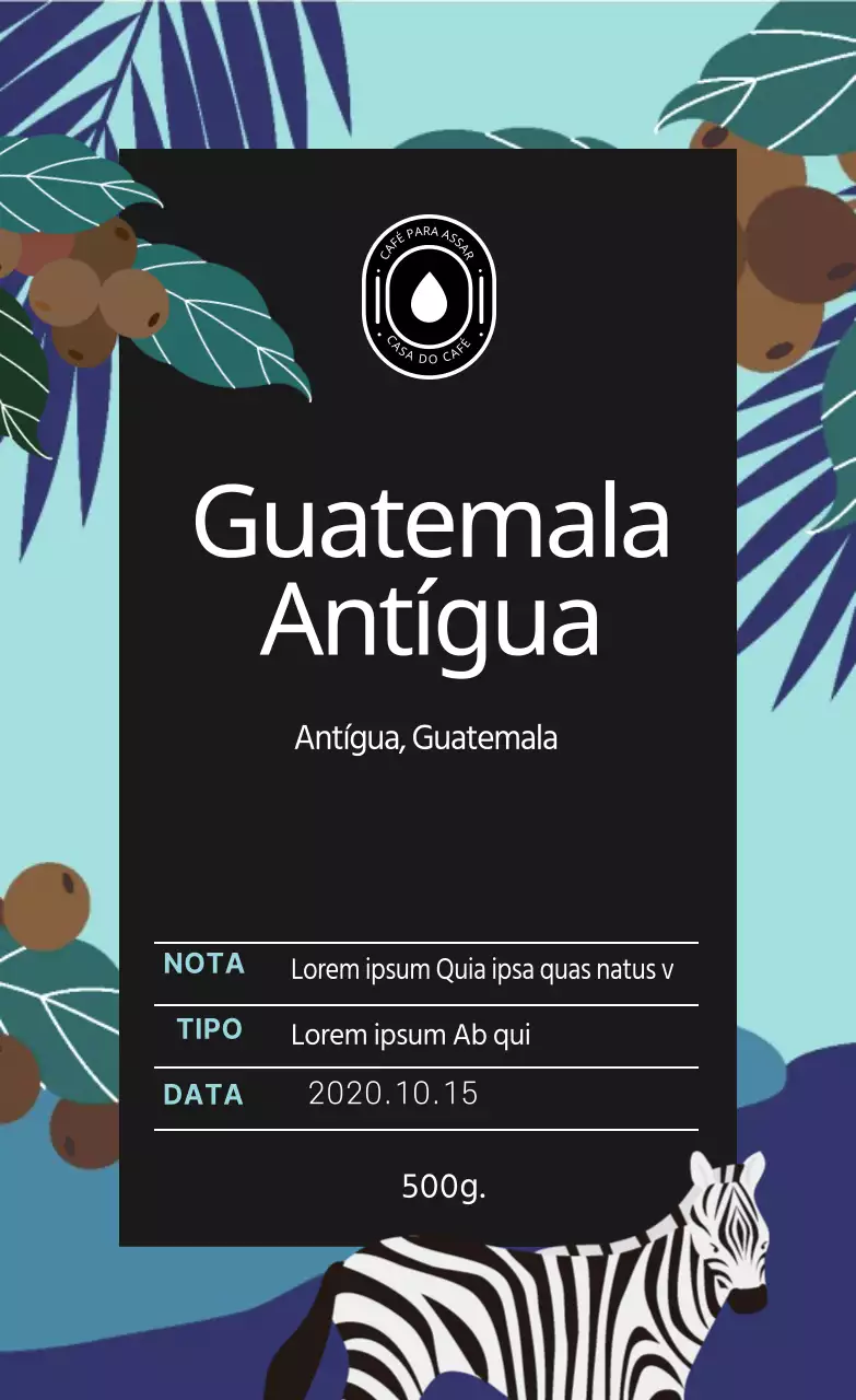 Ilustração de um café com rótulo de feijão 03
