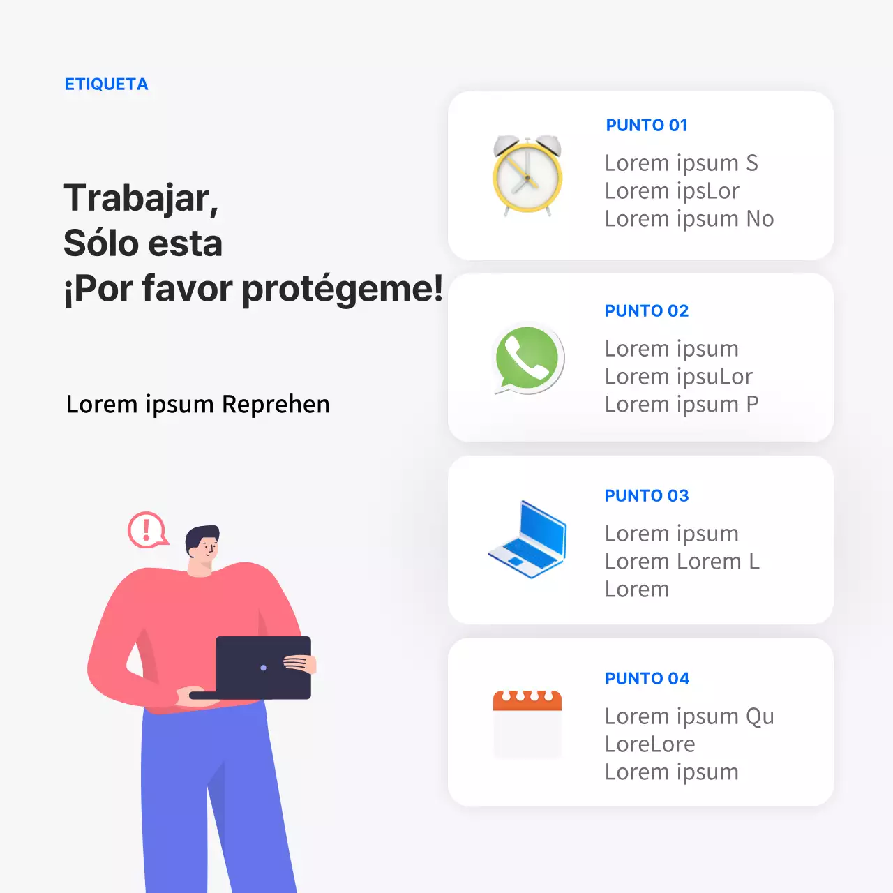 Clean blue workplace debate cardnews design