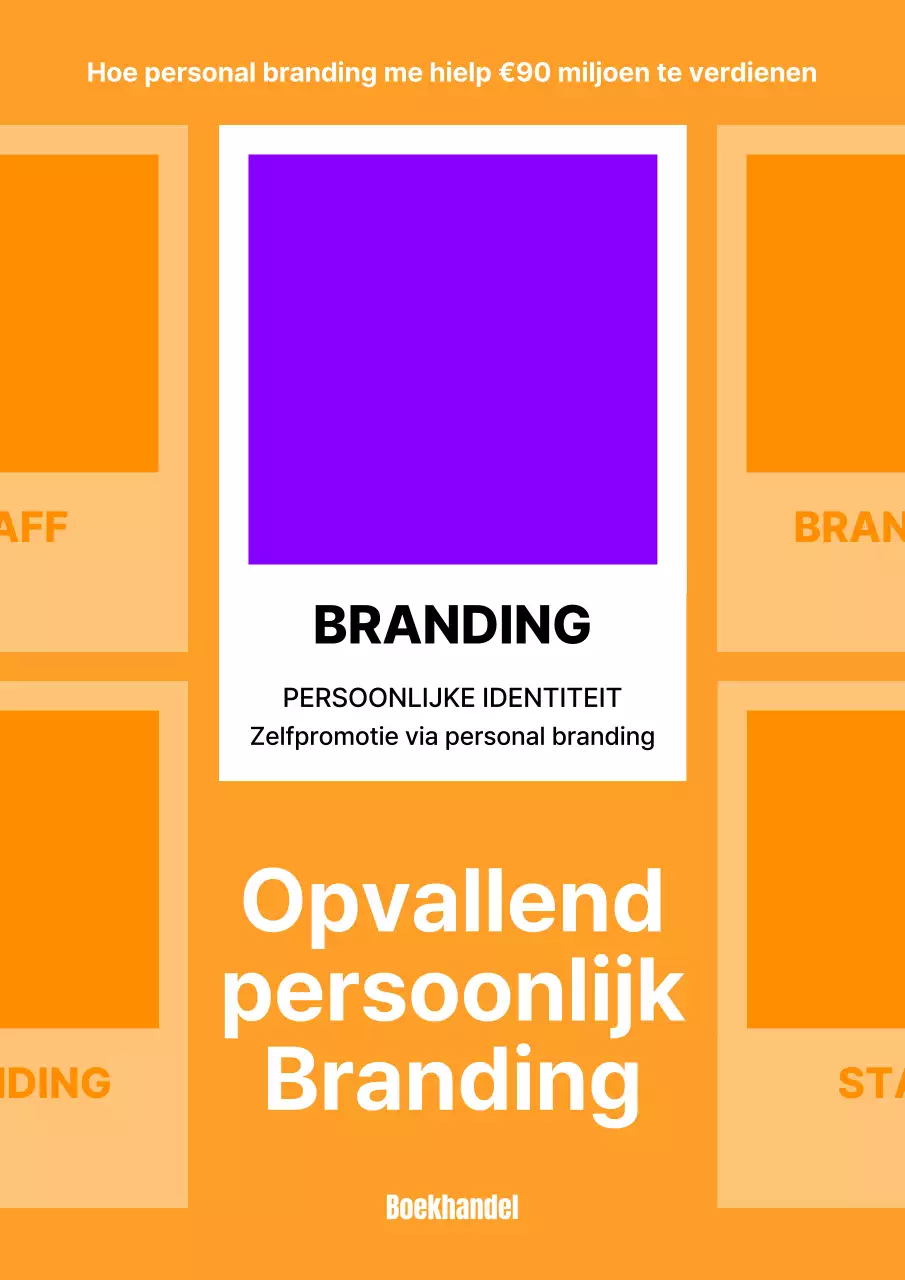 Eenvoudige boekomslag voor personal branding in oranje en paars