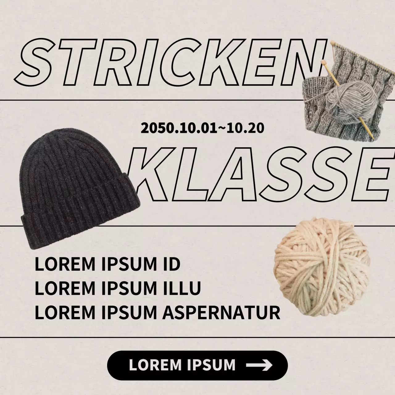 Monotoner Text Instagram-Feed