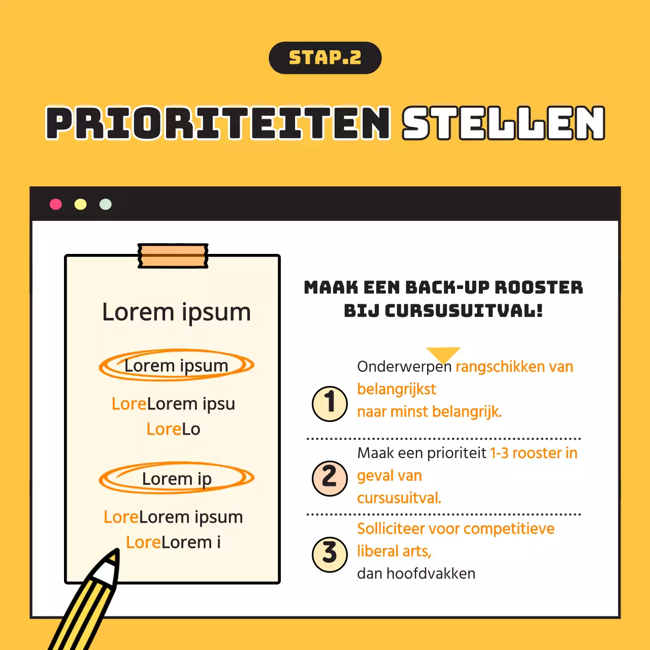 Nieuwe termijn registratie in geel CardNews