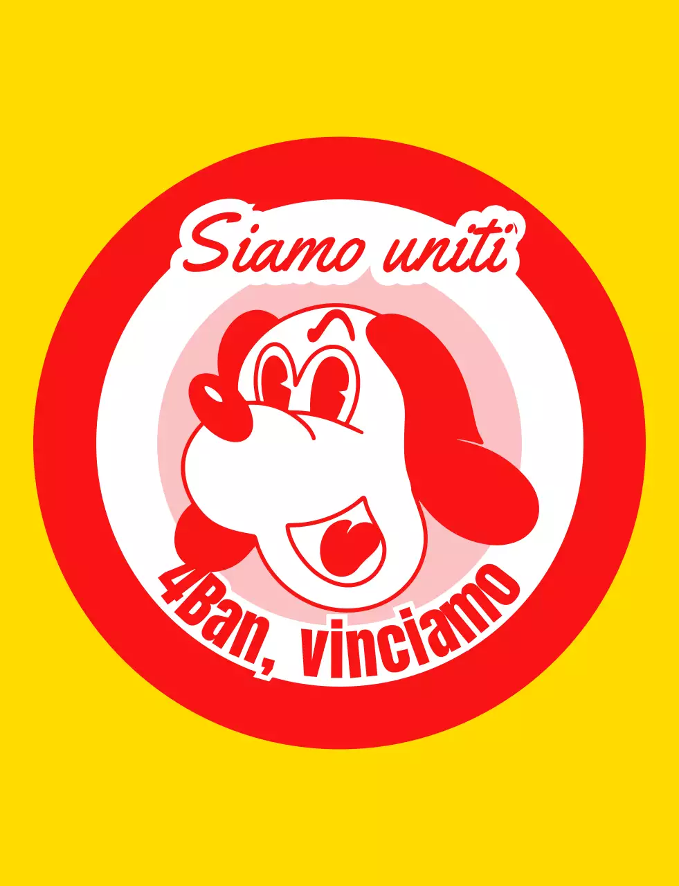 Maglietta per gruppi scolastici con illustrazione di un cucciolo in giallo