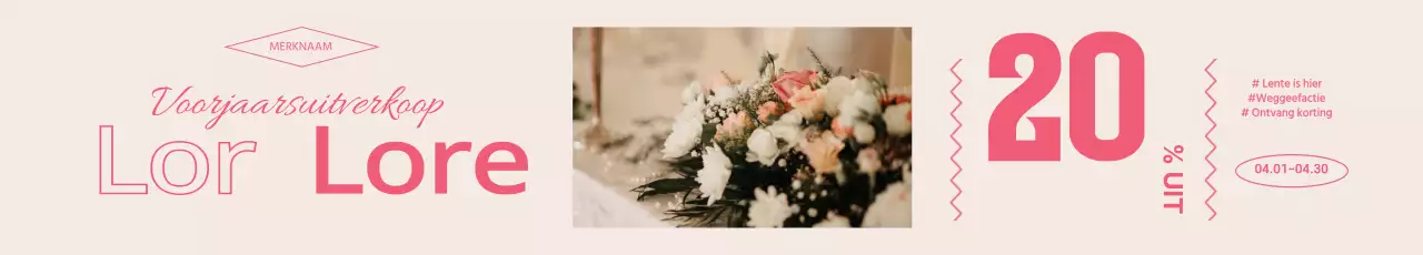 Roze fotobelettering accentueert een vintage voorjaarsuitverkoop