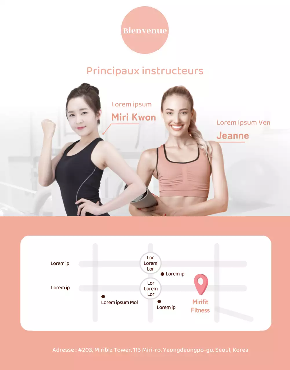 Thème promotionnel monotone pour la méthode Pilates avec des illustrations épurées et des formes arrondies