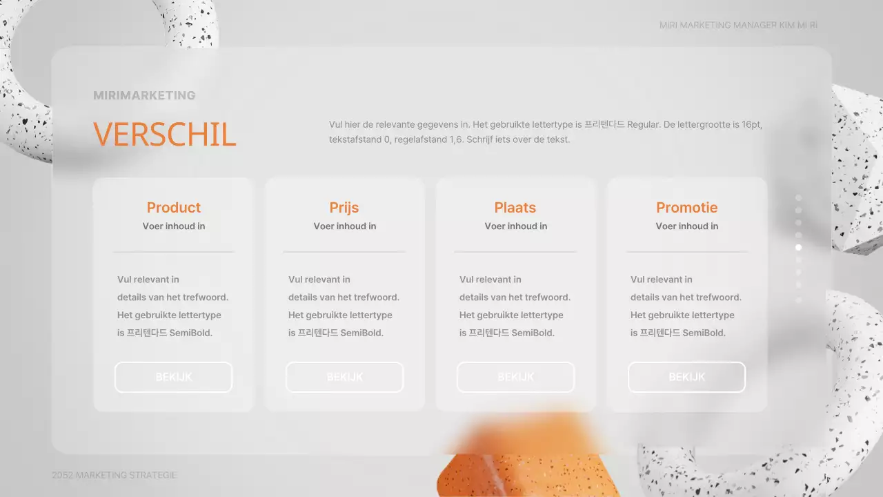 3D stereoscopisch glasmorfisme medisch centrum marketing in grijs en oranje