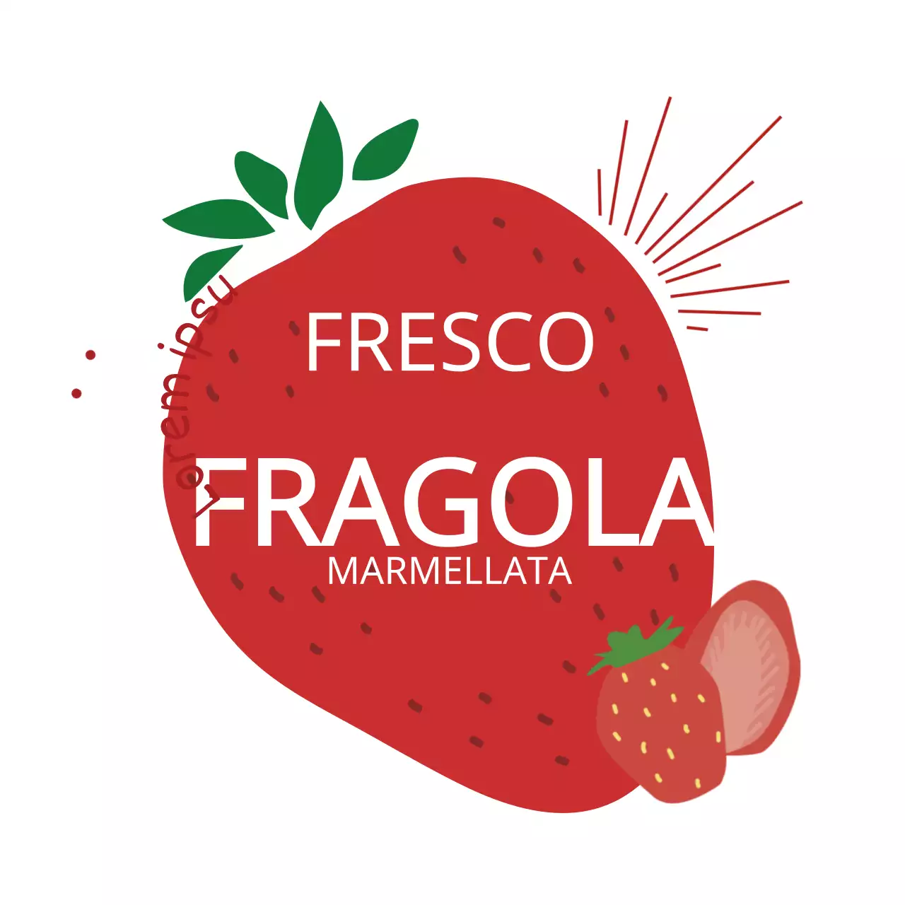 Etichetta della marmellata di fragole