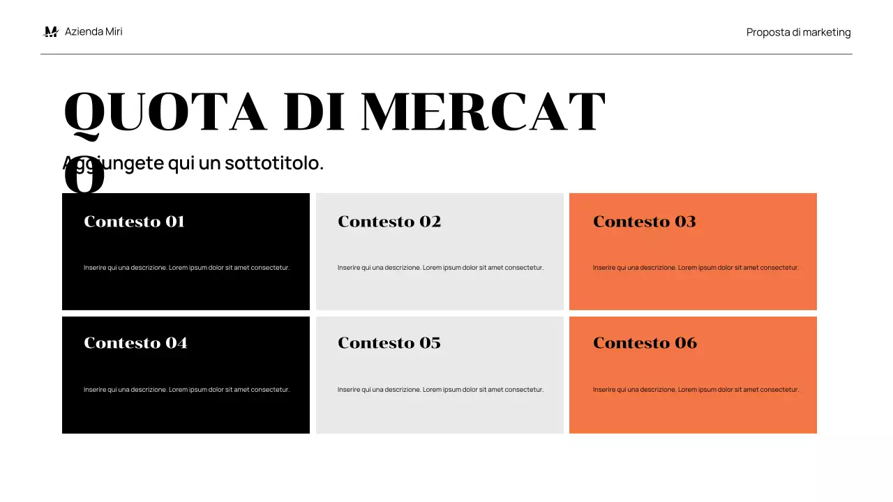 proposta di marketing moderno nero