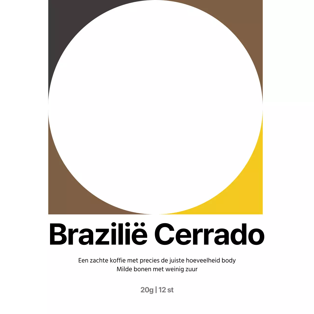 Eenvoudige conceptuele bonenansichtkaart in geel en bruin