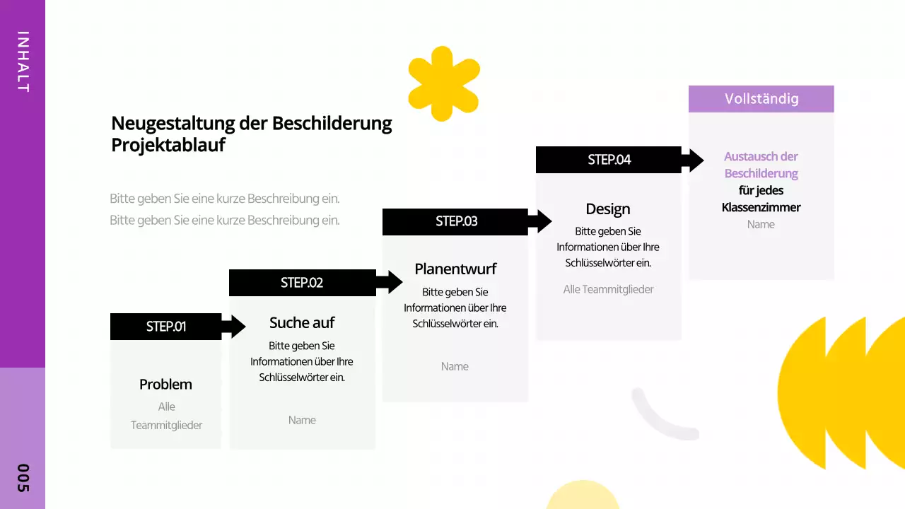 Ein einfaches Designprojekt für Farbenblinde, das Formen mit gelben Akzenten verwendet