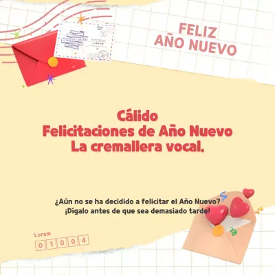 Una colección de bonitas felicitaciones de Año Nuevo en un collage de letras