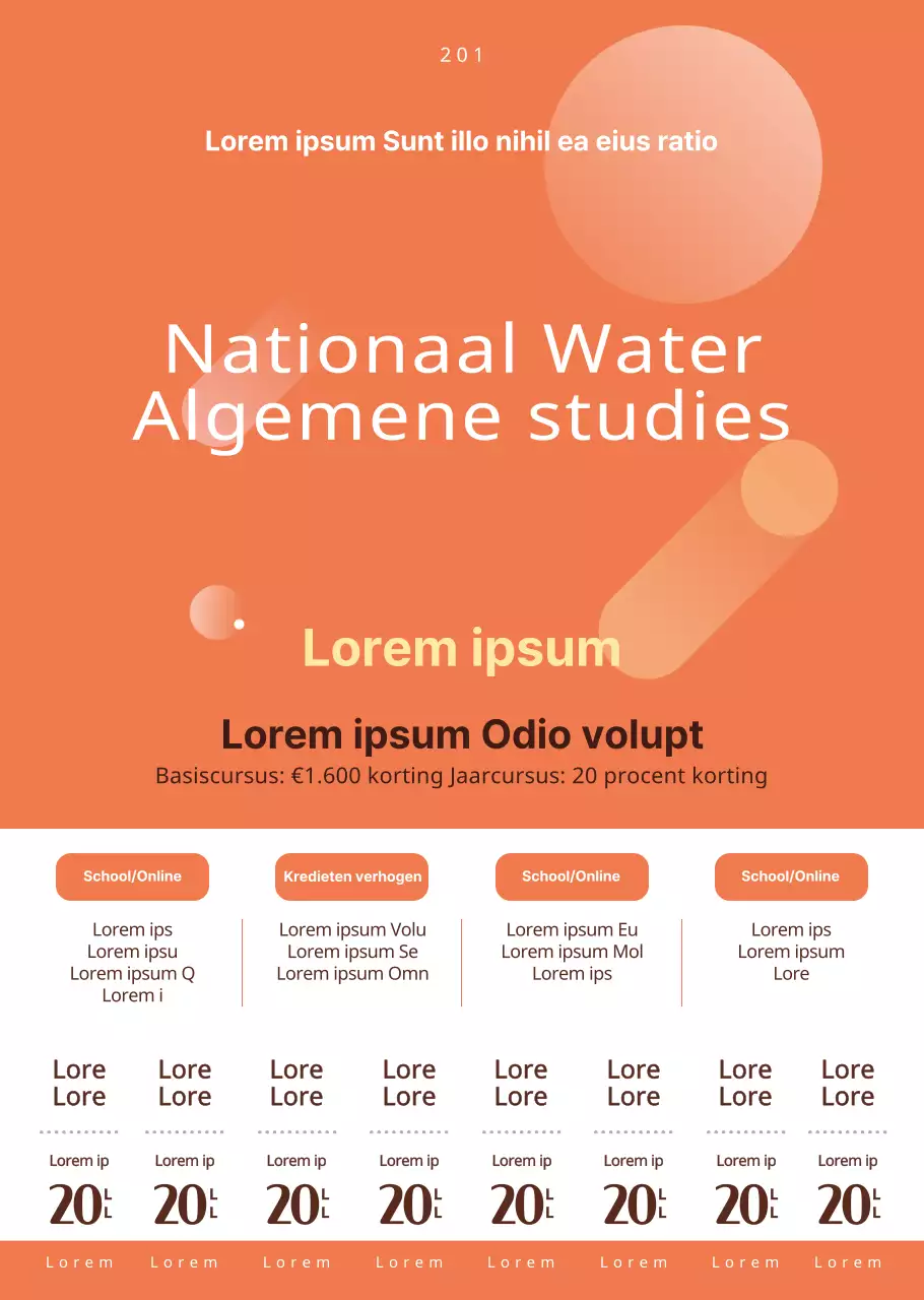 Helder oranje en wit voor het aankondigen en promoten van trainingsopeningen