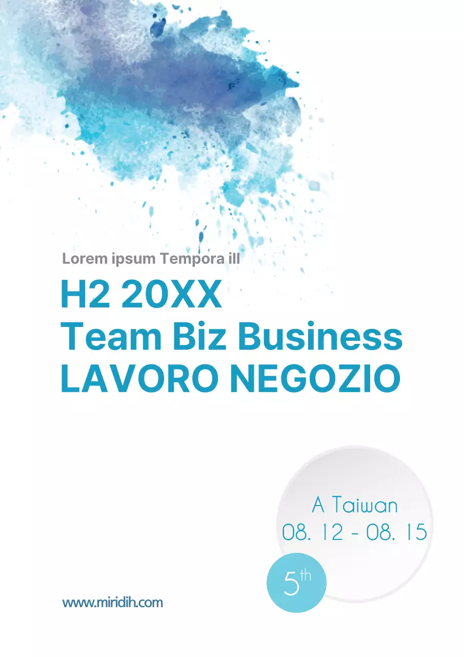 Scambio di giovani dirigenti con effetto acquerello blu