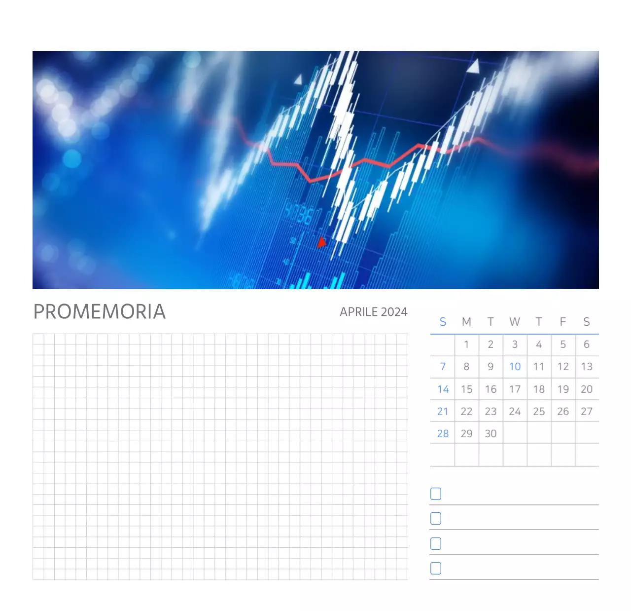 Calendario aziendale bianco e pulito