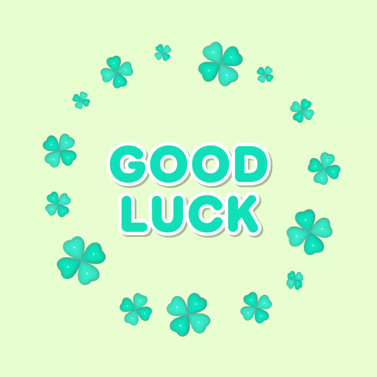 연두 아기자기한 행운 엽서