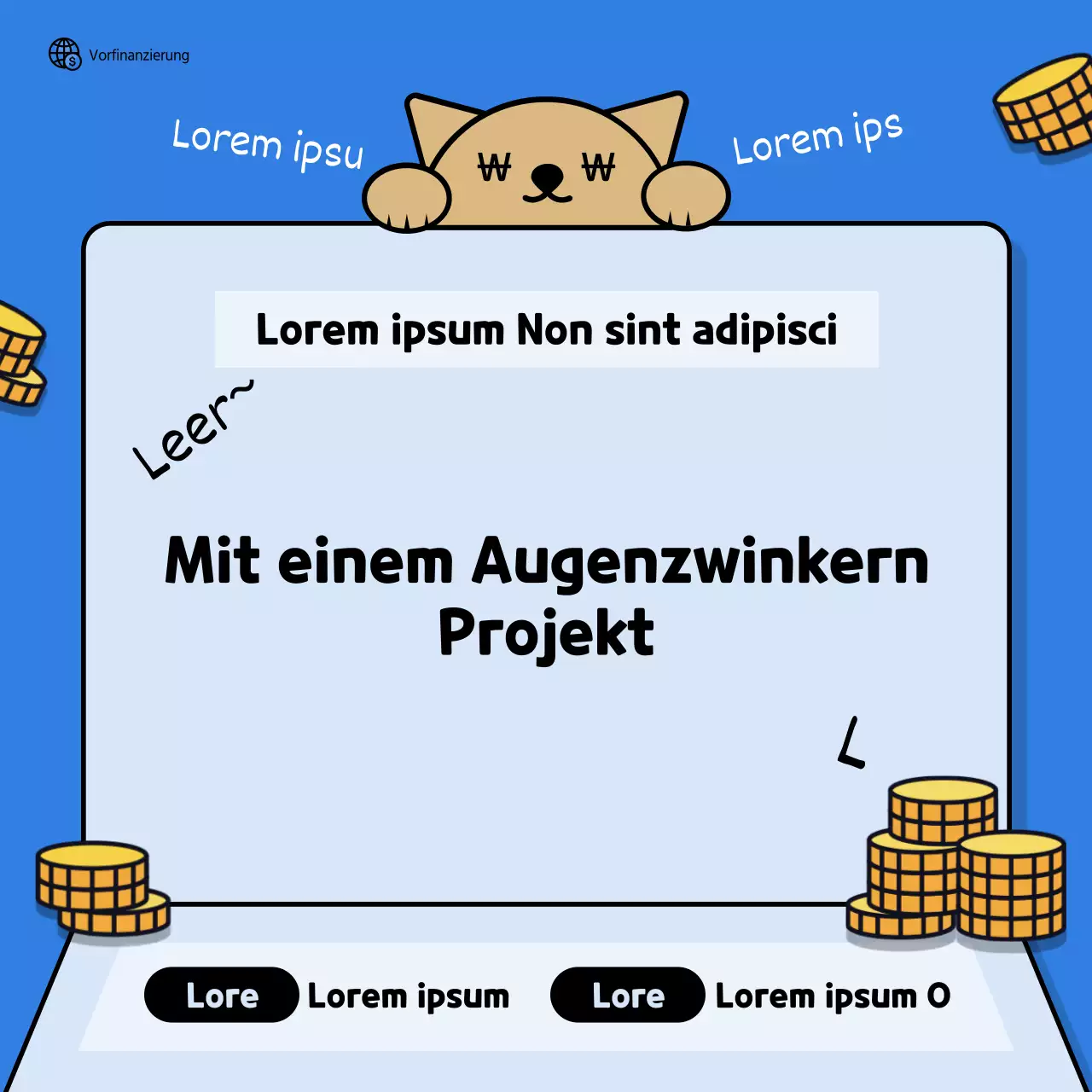 Blaues Sparbuch Illustration Niedliche augenzwinkernde augenzwinkernde Technologie