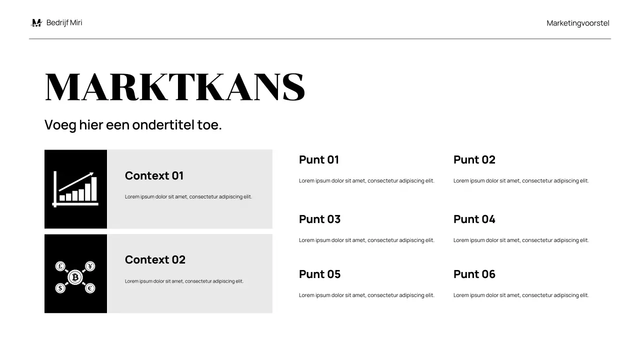 zwart modern marketingvoorstel