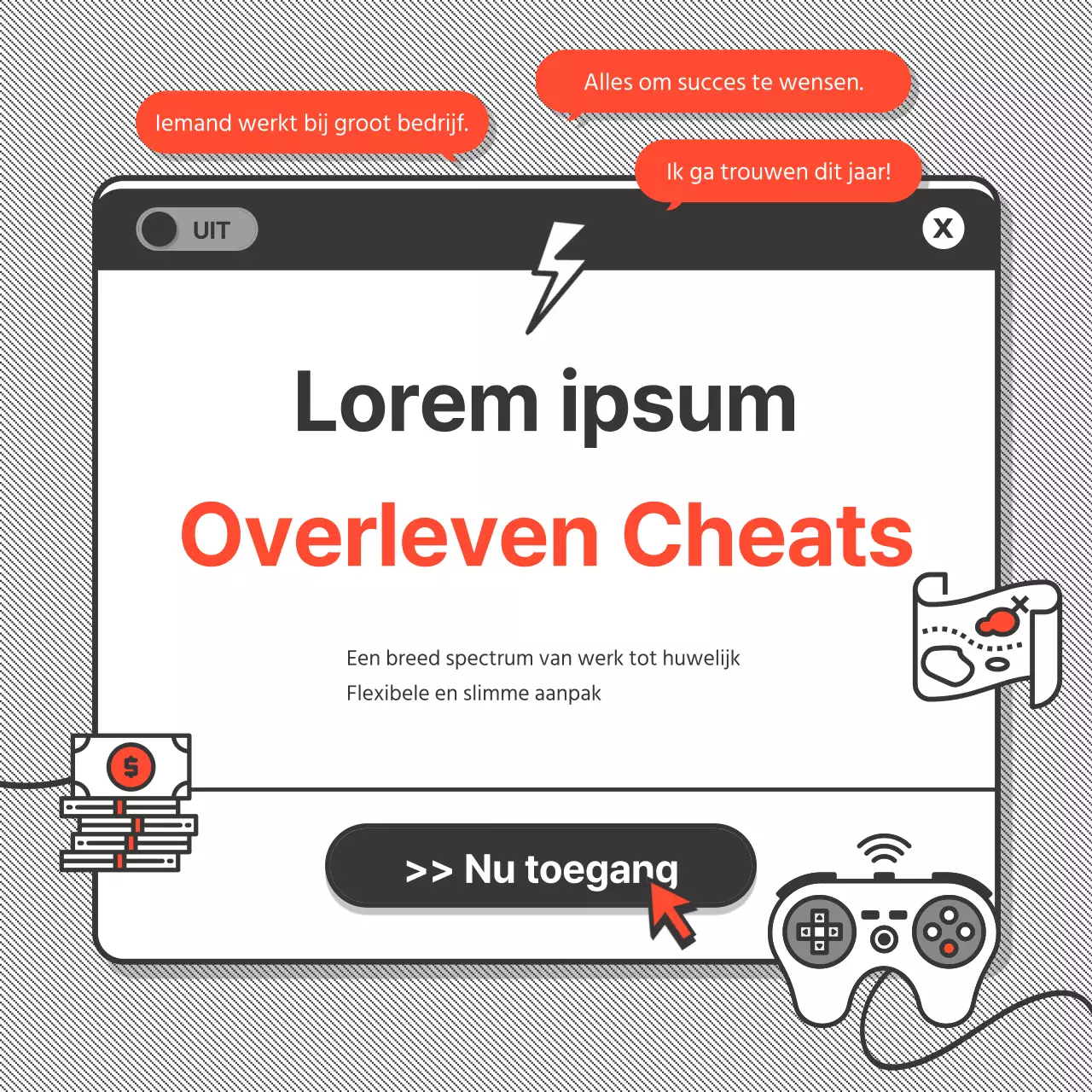 Donkergrijze en oranje game-formaat Obon-vakantiekaartNieuws