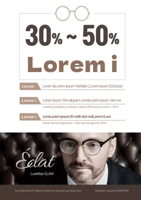 Promouvoir une vente dans un magasin d'optique chic en marron et beige