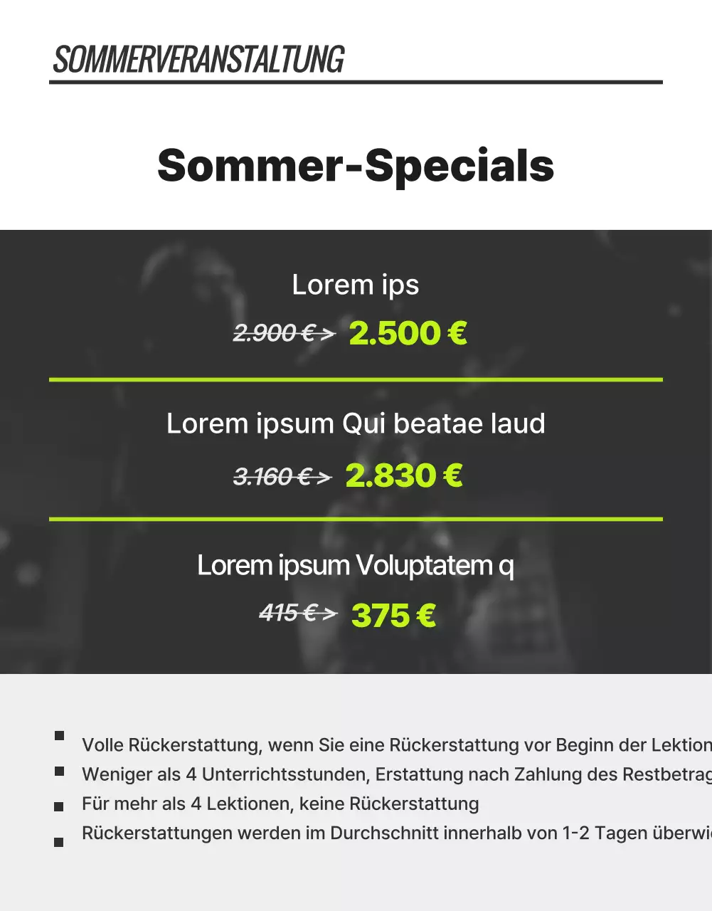 Trendiger Tanzunterricht in Neon und Schwarz