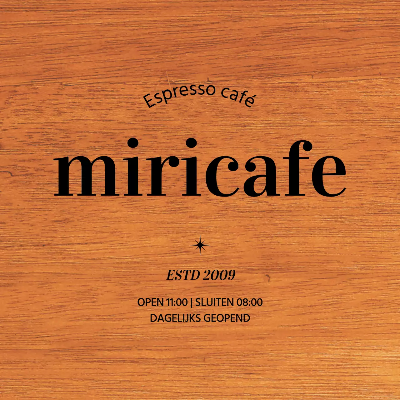 Eenvoudig café-ontwerp met zwarte tekst