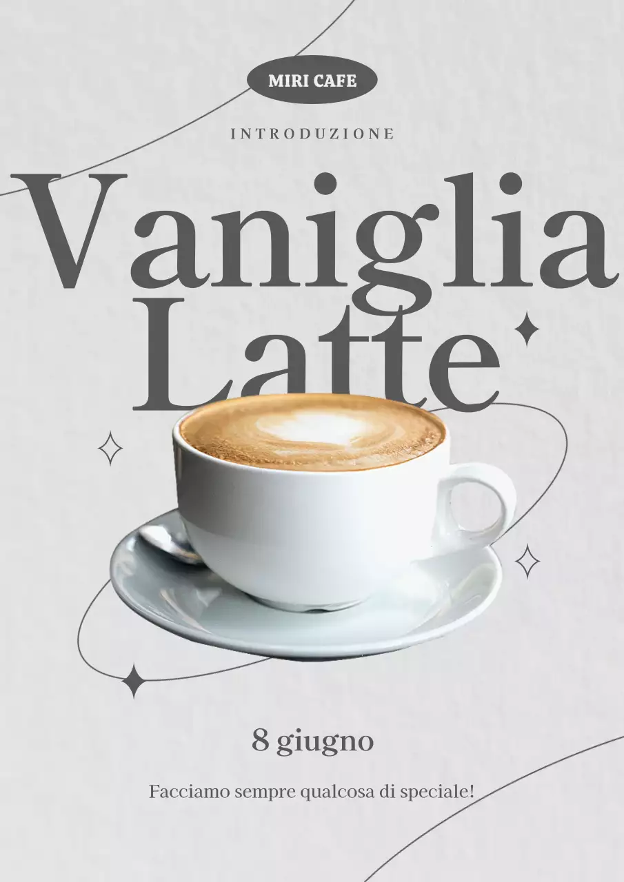 Promuovere un menu semplice ed elegante per il caffè del bar