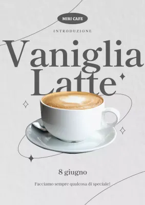 Promuovere un menu semplice ed elegante per il caffè del bar