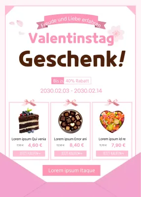 Pink Letter Concept Valentinstag-Schokoladenverkauf