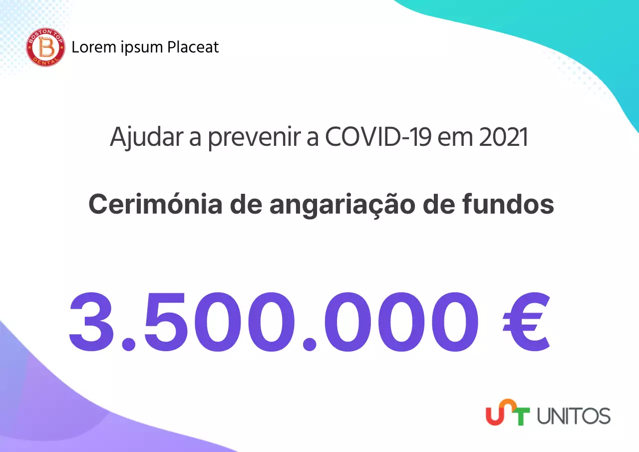 Cor de menta púrpura com texto limpo Destacando a cerimónia de doação para a prevenção do coronavírus