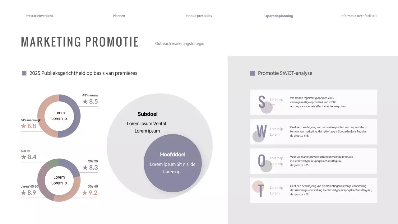 Een programma voor een pianorecital in rustgevende paarse pasteltinten.