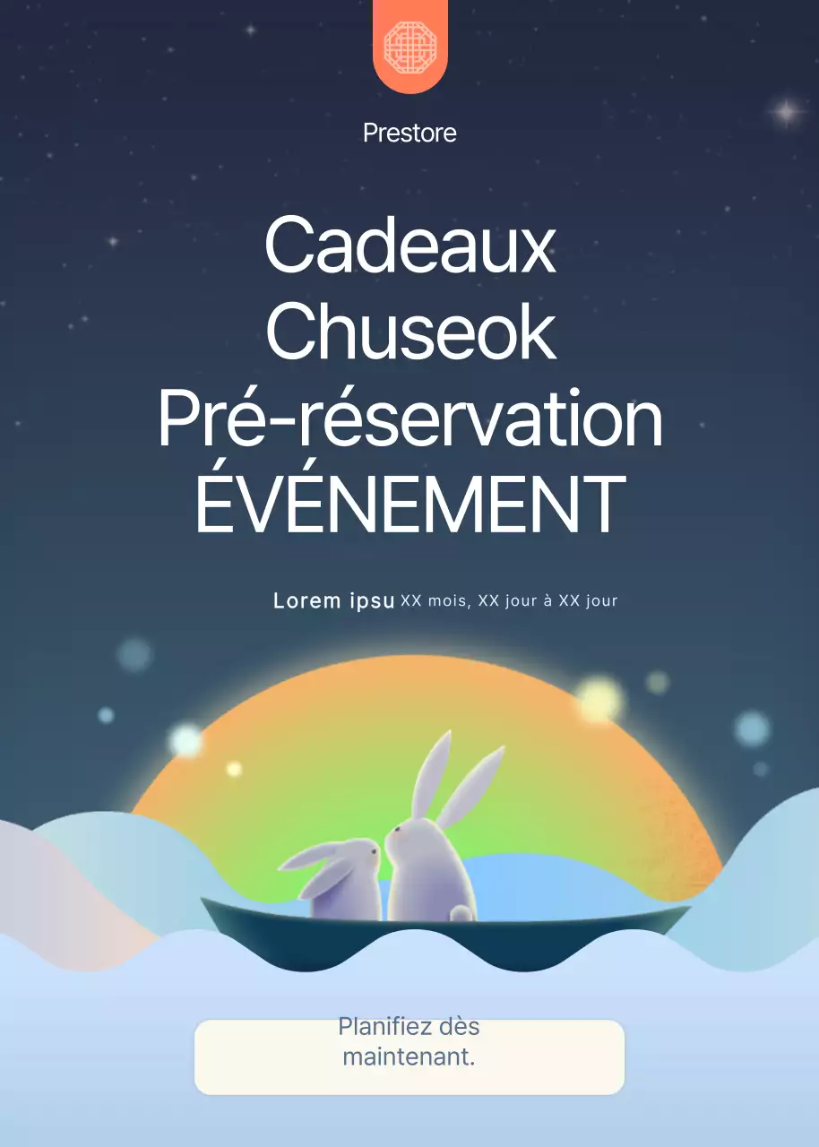 Illustration d'un lapin mignon en bleu marine Pop-up de pré-réservation d'événements Obon