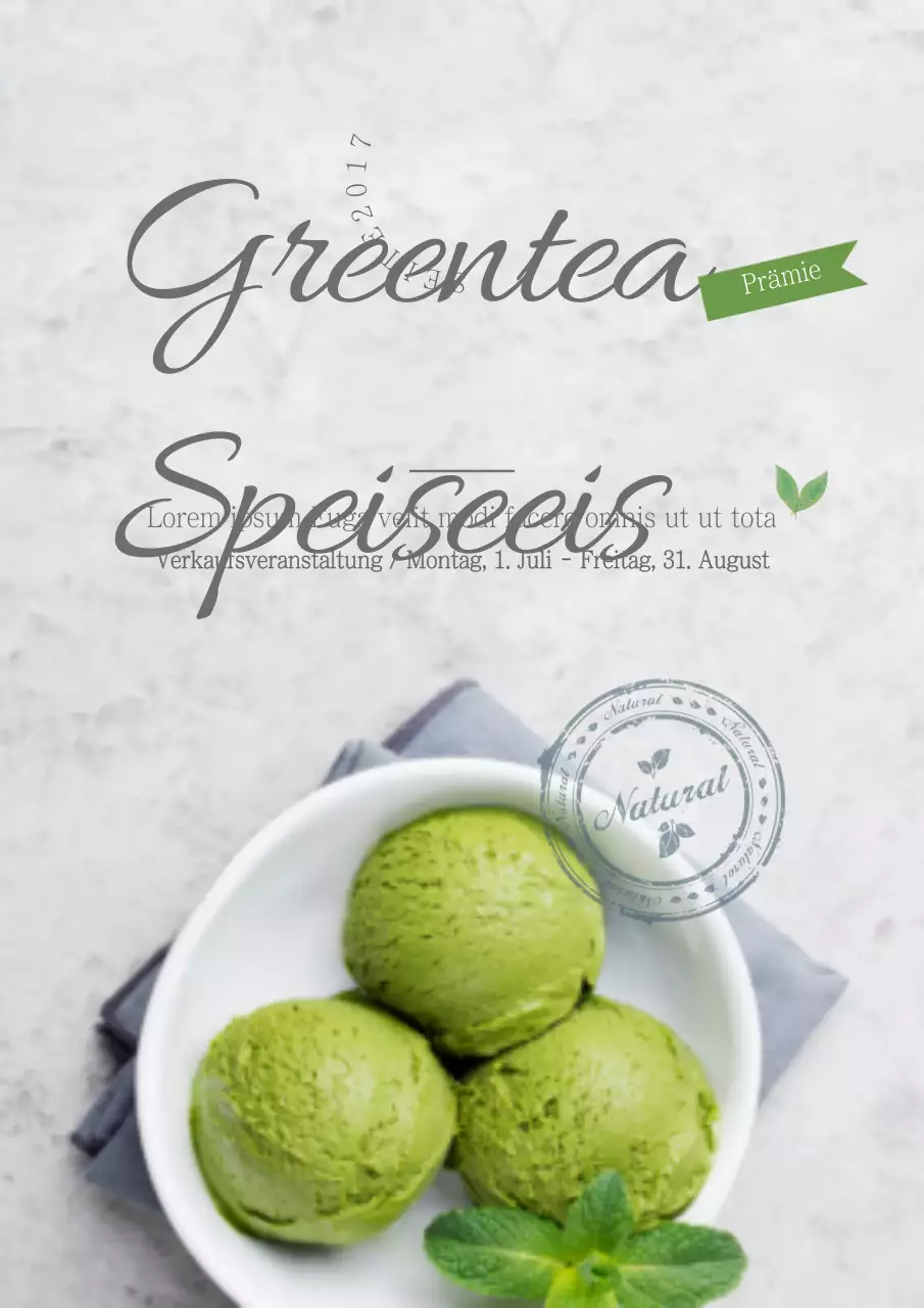 Grüner Tee Eiscreme