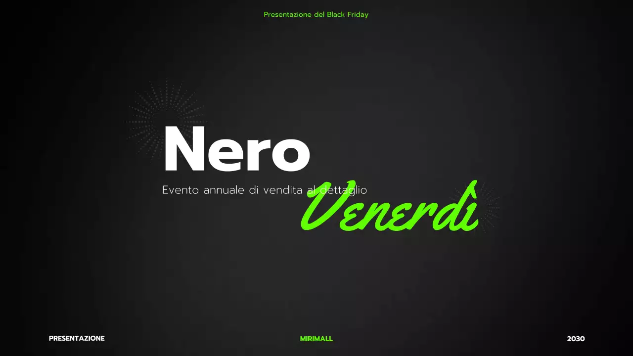 Un semplice organizzatore di eventi per il Black Friday di un centro commerciale in nero e verde lime