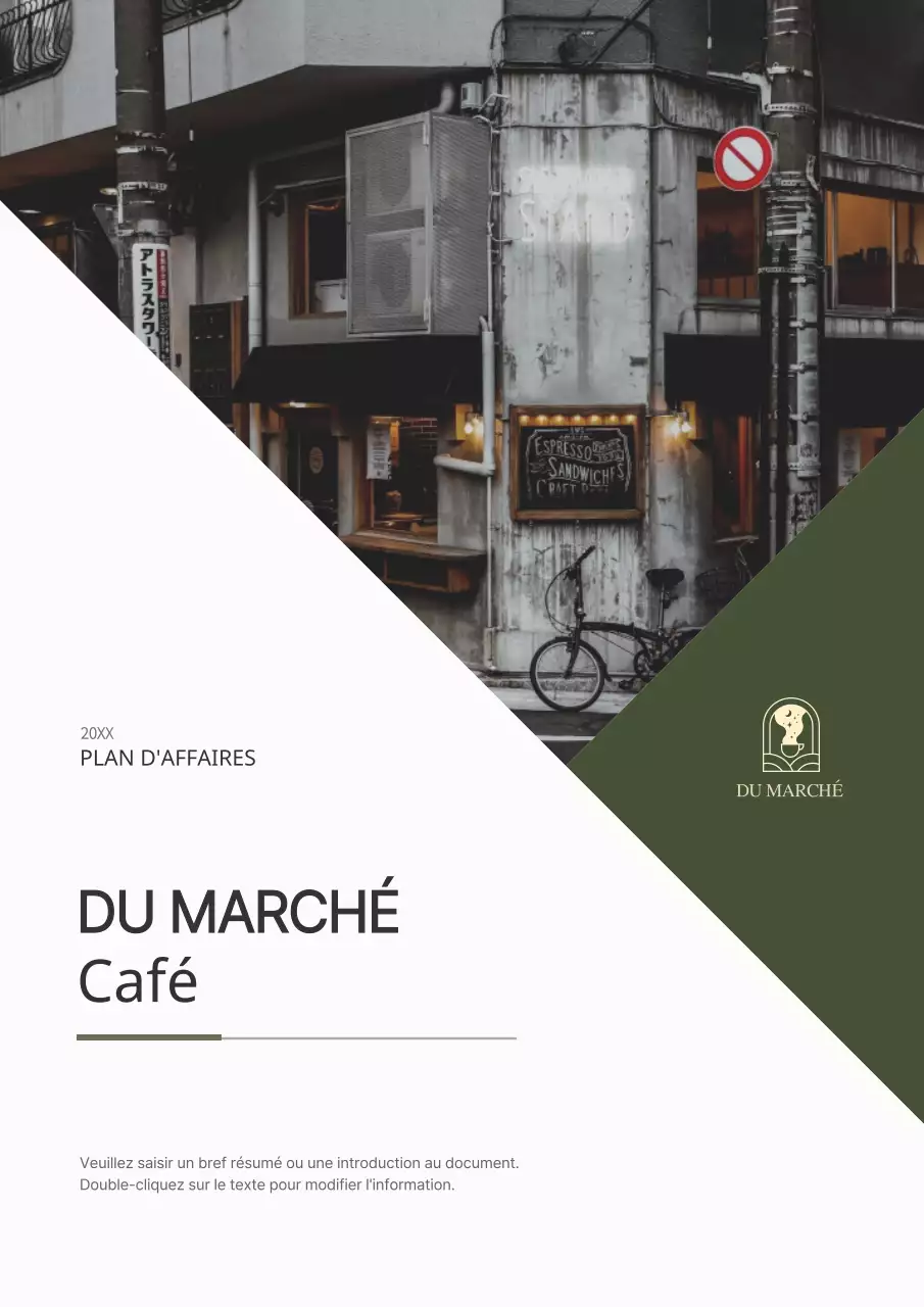 Plan d'affaires simple en diagonale en vert