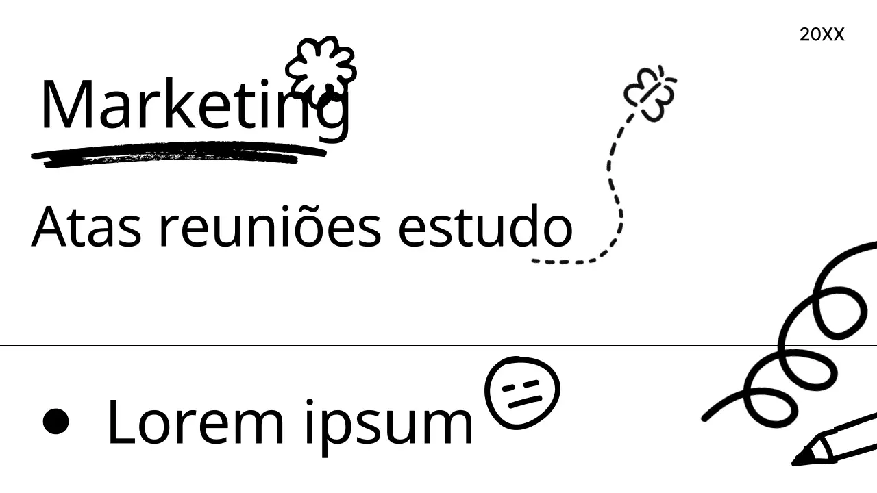 Minutos de estudo a preto e branco com um conceito de doodle