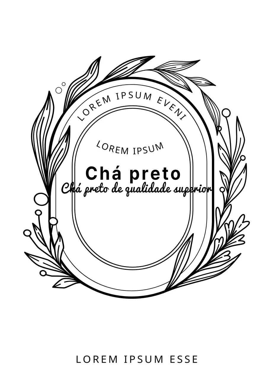Ilustração de linha Embalagem de chá preto