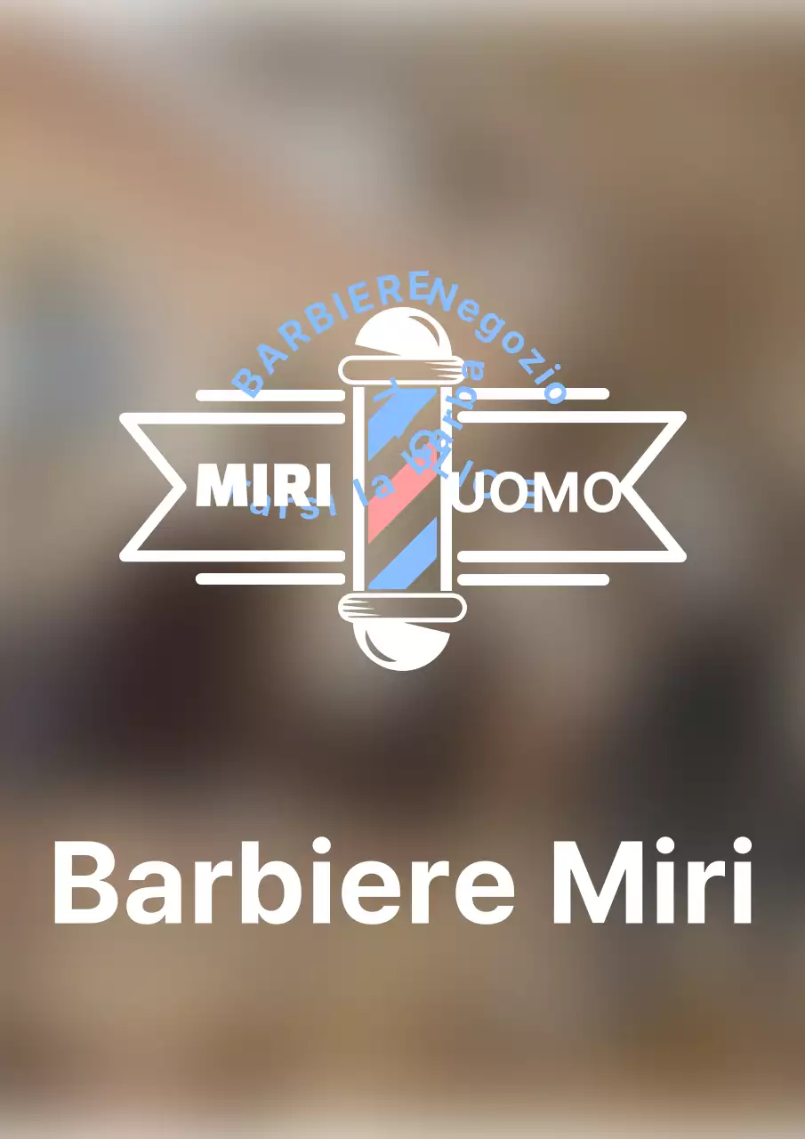 Design da barbiere con illustrazioni pulite in bianco e blu