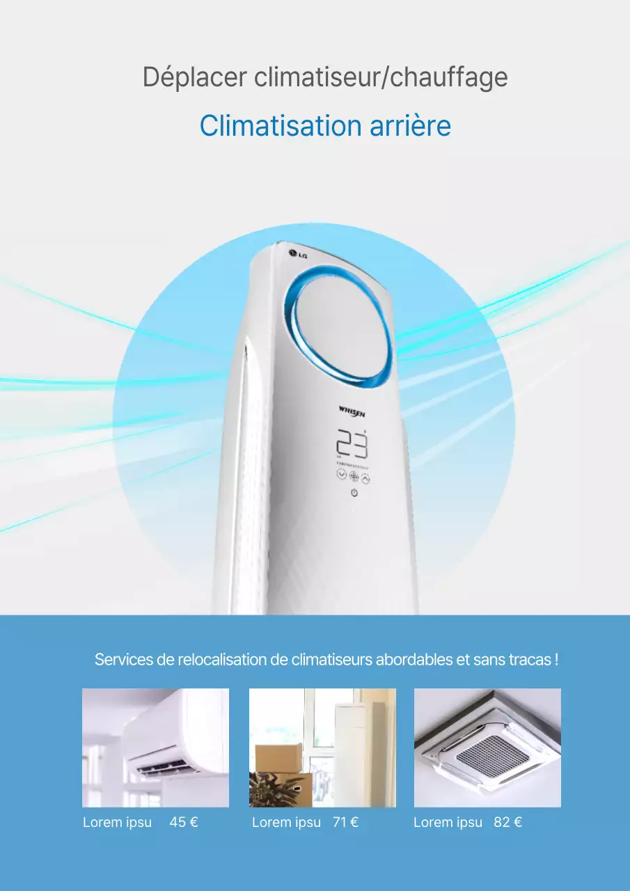 Promouvoir les coûts d'installation d'un climatiseur et d'un four de relocalisation