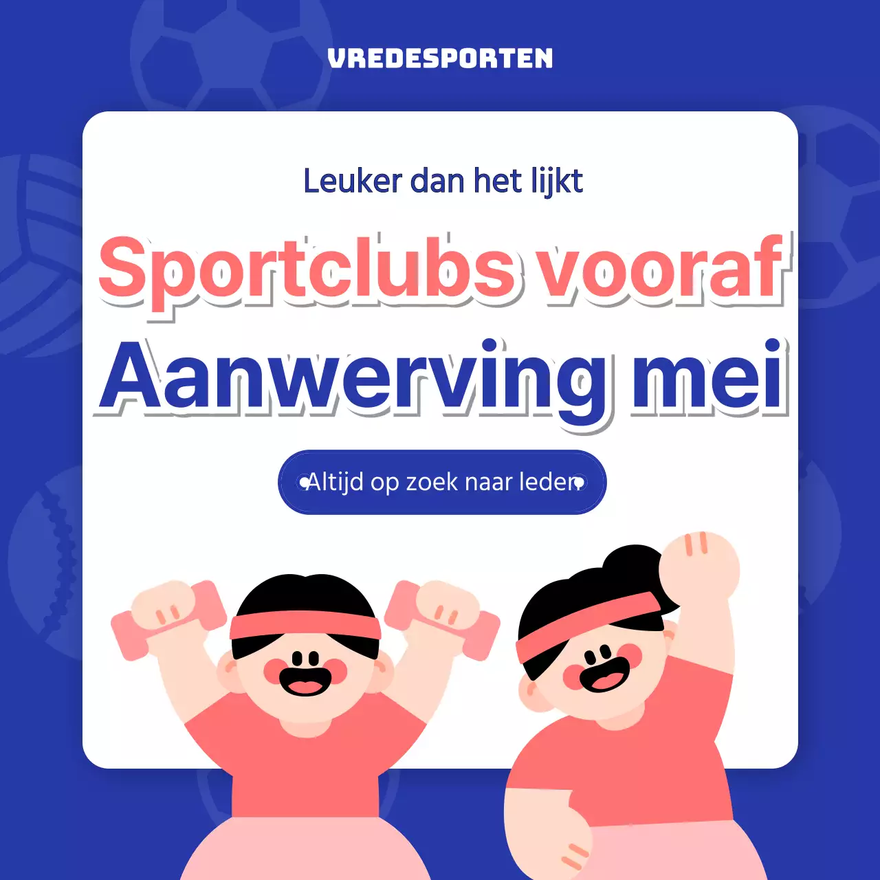 Promoot basissportclubs in blauw en roze