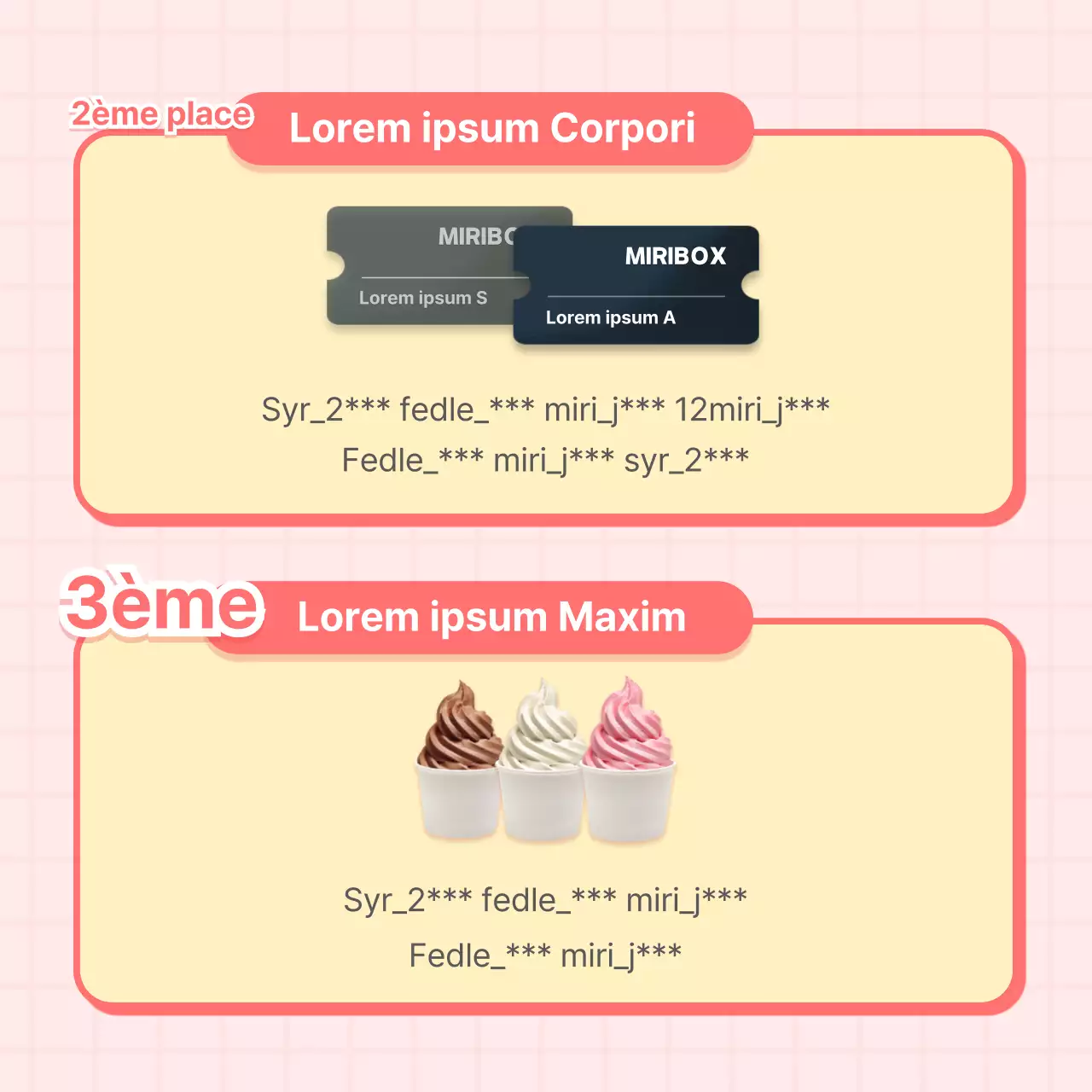 Annoncer les gagnants des événements sur les médias sociaux en rose