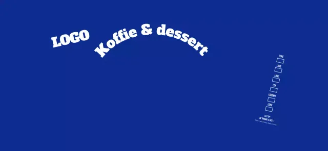 Strakke stijl logo in donker marineblauw en wit voor een café