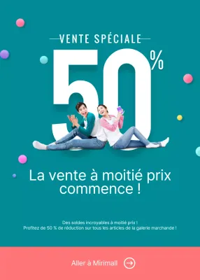 La vente à moitié prix est en cours !