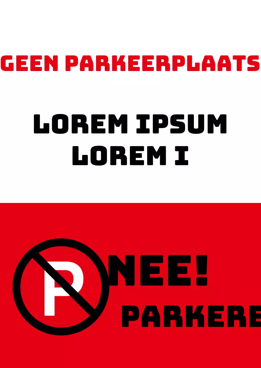 Rood niet parkeren transparante poster