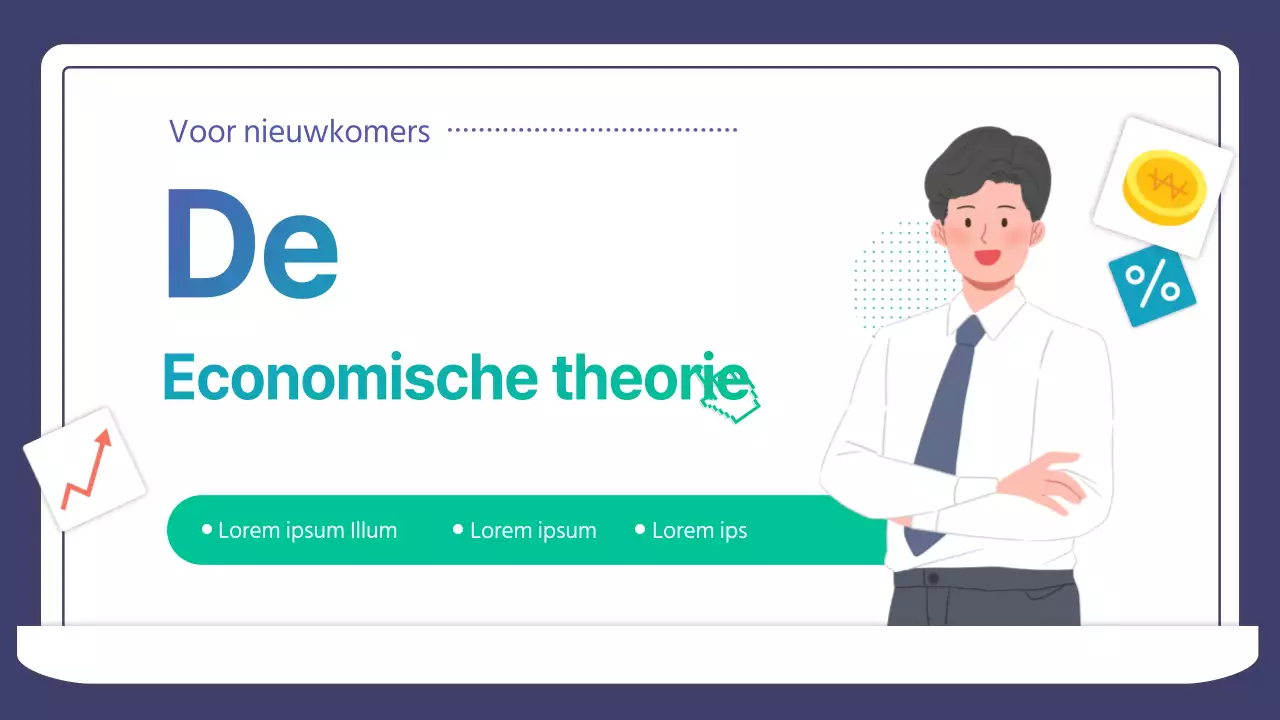 Blauw groen kleurverloop illustratie Economische theorie lesmateriaal