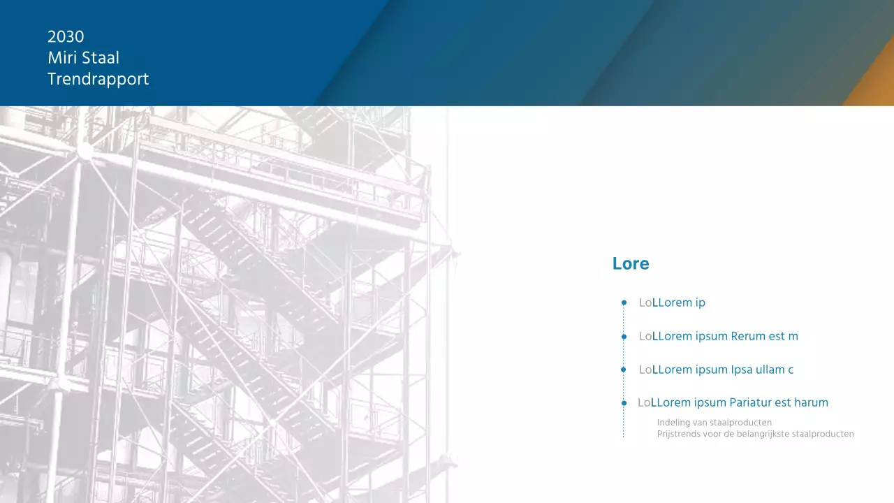 Blue orange eenvoudig staal industrie bedrijf trendrapport